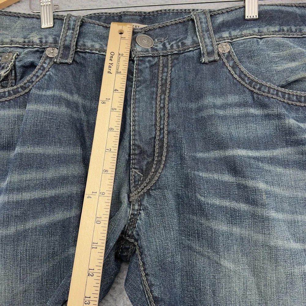 True Religion Mens 44x33 Ricky Relaxed Straight Leg Jeans Y2K Denim Made In USA